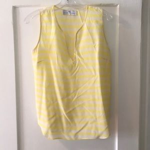 Yellow stripe sleeveless blouse